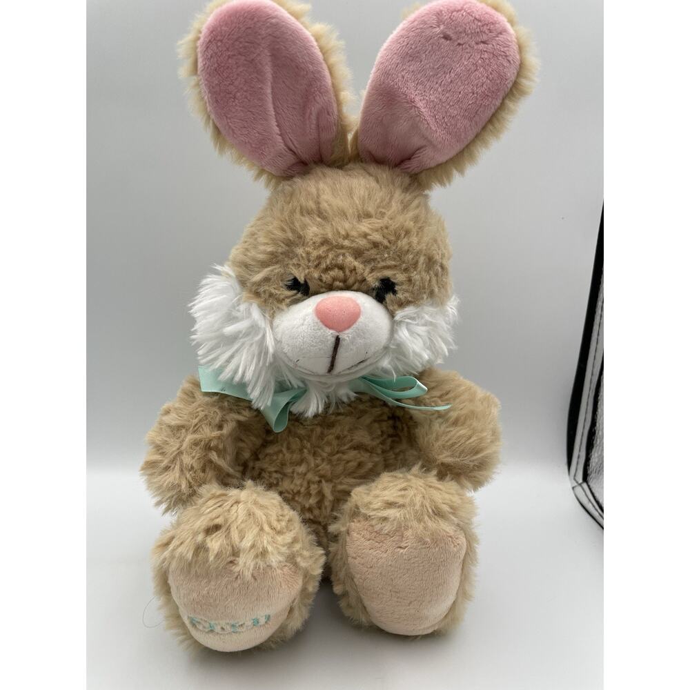 Hallmark Brown Tan Bunny Rabbit 2021 Plush Stuffed Animal Easter Teal Bow
